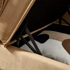 Chaise longue en velours Laurel GDFStudio avec pieds en métal et rangement
