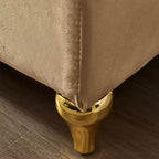Chaise longue en velours Laurel GDFStudio avec pieds en métal et rangement
