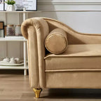 Chaise longue en velours Laurel GDFStudio avec pieds en métal et rangement
