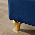 Chaise longue en velours Laurel GDFStudio avec pieds en métal et rangement