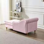 Chaise longue en velours Laurel GDFStudio avec pieds en métal et rangement