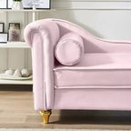 Chaise longue en velours Laurel GDFStudio avec pieds en métal et rangement