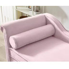 Chaise longue en velours Laurel GDFStudio avec pieds en métal et rangement