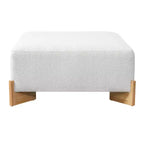 Pouf carré moderne en bois rembourré en bouclette Thanyarat de Christopher Knight Home