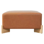 Pouf carré moderne en bois rembourré en bouclette Thanyarat de Christopher Knight Home