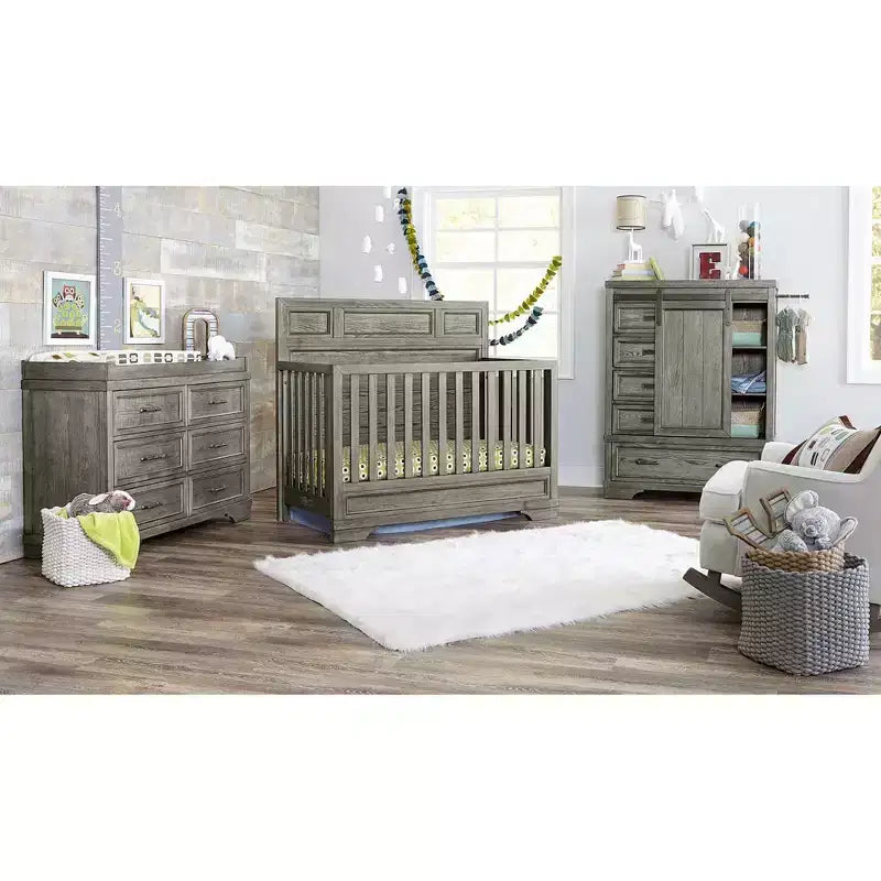 Lit de bébé transformable à dessus plat Westwood Baby | Foundry - Étain brossé