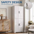 Armoire de rangement de style ferme de 71 po, meuble de rangement en bois à 4 portes avec étagères réglables, armoire de cuisine autoportante pour salle à manger et salon