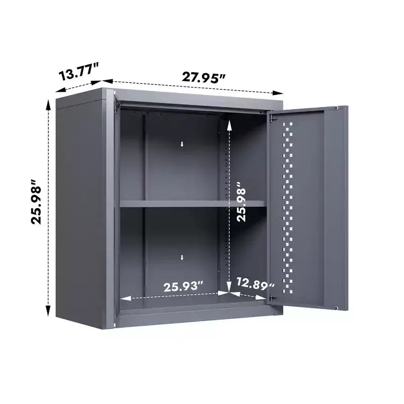 Meuble de Rangement Mural en Acier – Armoire de Rangement de Style Industriel avec 2 Portes et Étagère Réglable