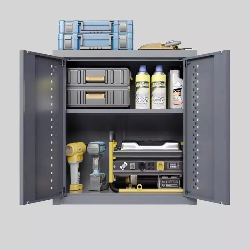 Meuble de Rangement Mural en Acier – Armoire de Rangement de Style Industriel avec 2 Portes et Étagère Réglable