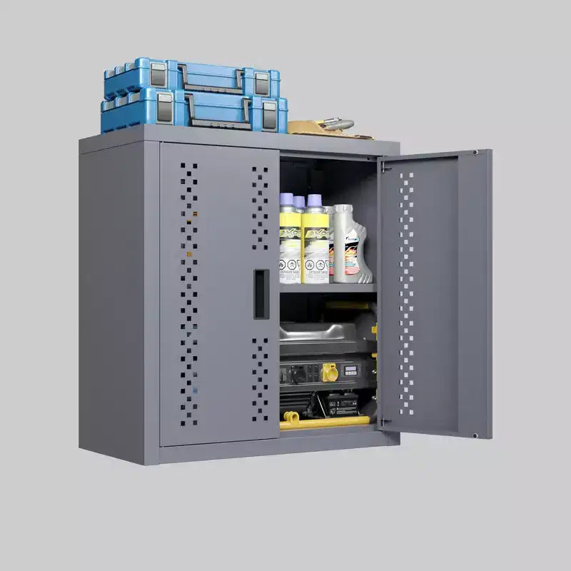 Meuble de Rangement Mural en Acier – Armoire de Rangement de Style Industriel avec 2 Portes et Étagère Réglable