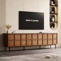 Luck Live 86.61 Contemporary TV Stand with Multi Drawers, Metal Legs, Ventilation Holes