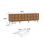 Meuble TV contemporain Luck Live 86.61 avec tiroirs multiples, pieds en métal, trous de ventilation