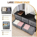 Commode à 5 tiroirs en tissu – Solution de rangement spacieuse – Commode de chambre moderne – Organisateur à cadre métallique – Grands tiroirs amovibles