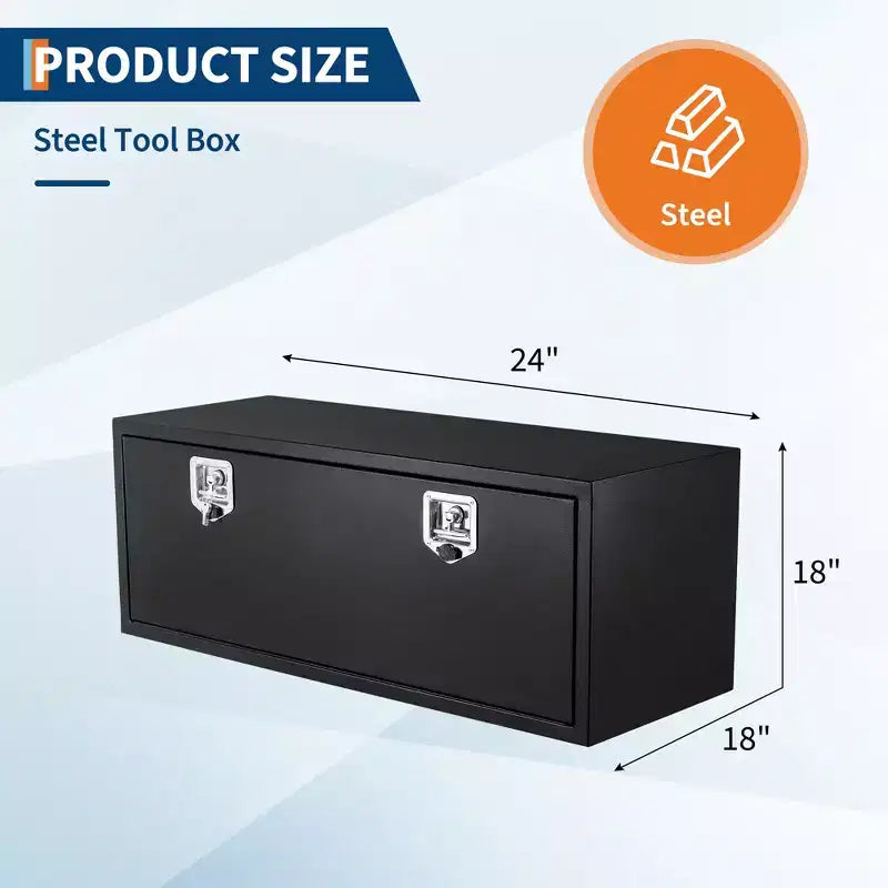 Boîte à outils de camion en acier, coffre de rangement sous caisse résistant aux intempéries, surface lisse, antirouille, pour pickup, camping-car, remorque