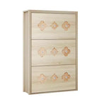 Meuble à Chaussures, Meuble de Rangement pour Chaussures avec Étagères Réglables et Rangement Ouvert, Motif Floral et Poignée Diamant, Meuble à Chaussures pour Entrée, Couloir
