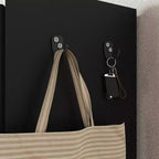Meuble à chaussures avec portesOrganisateur de chaussures à 6 niveaux avec 2 portes et crochets supplémentaires pour couloir, entrée, salon, noir, lot de 2