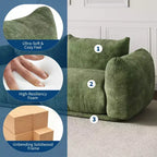 Ensemble de canapé modulaire composé de 2 causeuses, canapé nuage en chenille avec assise profonde, sans structure, pour salon, petit espace