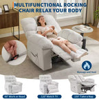 Fauteuil inclinable massant et chauffant pour adultes, canapé simple surdimensionné et rembourré, siège extra large et moelleux, pour salon et cinéma maison