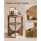 Table d'appoint VASAGLE, petite table de bout à 2 niveaux, table de chevet avec étagère inférieure pour petits espaces, salon, chambre