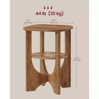 Table d'appoint VASAGLE, petite table de bout à 2 niveaux, table de chevet avec étagère inférieure pour petits espaces, salon, chambre