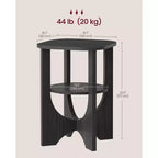 Table d'appoint VASAGLE, petite table de bout à 2 niveaux, table de chevet avec étagère inférieure pour petits espaces, salon, chambre