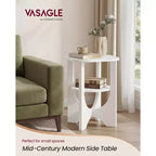 Table d'appoint VASAGLE, petite table de bout à 2 niveaux, table de chevet avec étagère inférieure pour petits espaces, salon, chambre