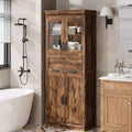 67 Tall Freestanding Bathroom Storage Cabinet, Adjustable Shelves, Space-Saving Organizer, for Bathroom, Kitchen
