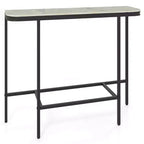 Table d'entrée Costway avec plateau en faux marbre et cadre en métal, table de canapé pour couloir blanc et or/gris et noir