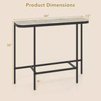 Table d'entrée Costway avec plateau en faux marbre et cadre en métal, table de canapé pour couloir blanc et or/gris et noir