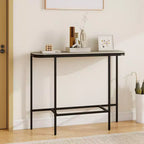 Table d'entrée Costway avec plateau en faux marbre et cadre en métal, table de canapé pour couloir blanc et or/gris et noir