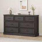 Multi-Tier Drawer Storage Cabinet, Mid Century Modern Chest, Metal Handle, for Living Room, Entryway