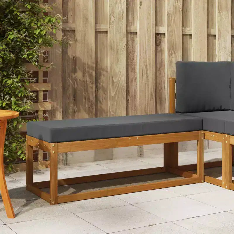 vidaXL Banc/tabouret d'extérieur en bois d'acacia massif naturel et anthracite