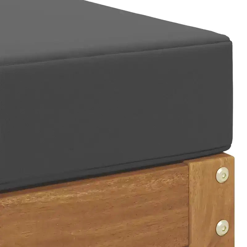 vidaXL Banc/tabouret d'extérieur en bois d'acacia massif naturel et anthracite