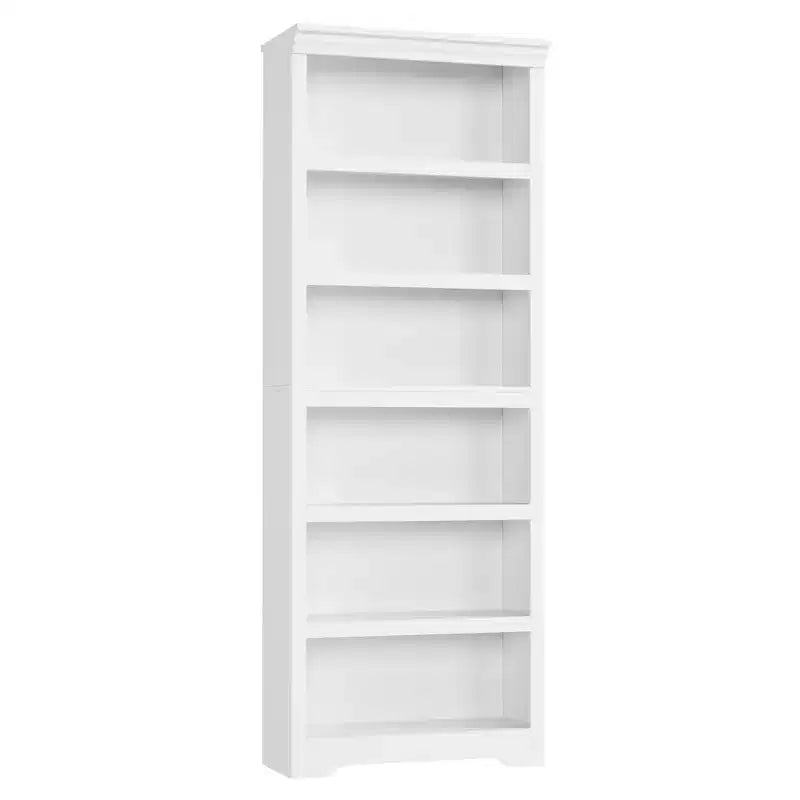 75 Étagère haute de ferme, bibliothèque ouverte à 6 niveaux avec étagères réglables, organisateur de rangement autoportant anti-basculement pour bureau à domicile et chambre