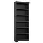 75 Étagère haute de ferme, bibliothèque ouverte à 6 niveaux avec étagères réglables, organisateur de rangement autoportant anti-basculement pour bureau à domicile et chambre