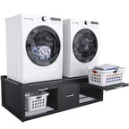 GDLF Washer and Dryer Pedestals, Universal Washer and Dryer Stand with Pull-Out Shelf, Black