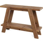Lantine 43.3 Solid Wood Entryway Table, 2-Tier Farmhouse Console Table with Storage, Narrow Sofa Table Behind Couch for Hallway, Foyer