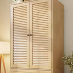 Armoire GustoWave 70 en bois, penderie à 2 portes avec 3 tiroirs et tringle à vêtements, grand placard de rangement pour chambre à coucher