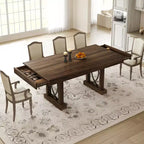 Table à manger rectangulaire moderne de 180 cm pour 6 à 8 personnes - Table en bois avec deux grands tiroirs de rangement - Cadre robuste - Étanche et résistante à la chaleur