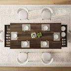 Table à manger rectangulaire moderne de 180 cm pour 6 à 8 personnes - Table en bois avec deux grands tiroirs de rangement - Cadre robuste - Étanche et résistante à la chaleur