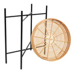 JONATHAN Y Malia 20 Table d'appoint ronde bohème côtière en faux rotin avec base en métal