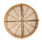 JONATHAN Y Malia 20 Table d'appoint ronde bohème côtière en faux rotin avec base en métal