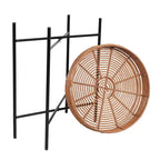 JONATHAN Y Malia 20 Table d'appoint ronde bohème côtière en faux rotin avec base en métal