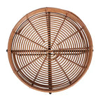 JONATHAN Y Malia 20 Table d'appoint ronde bohème côtière en faux rotin avec base en métal