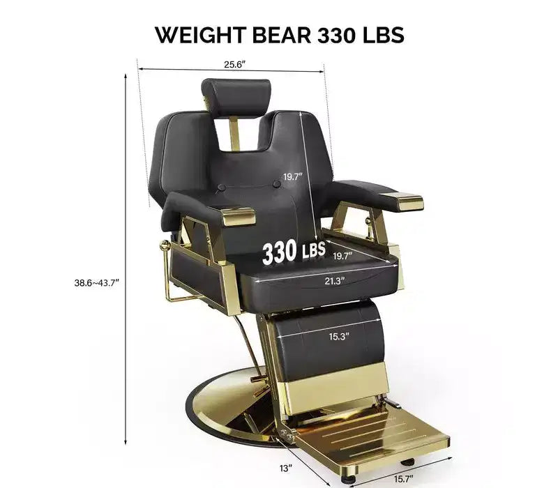 Fauteuil de barbier inclinable hydraulique robuste professionnel Karl Home