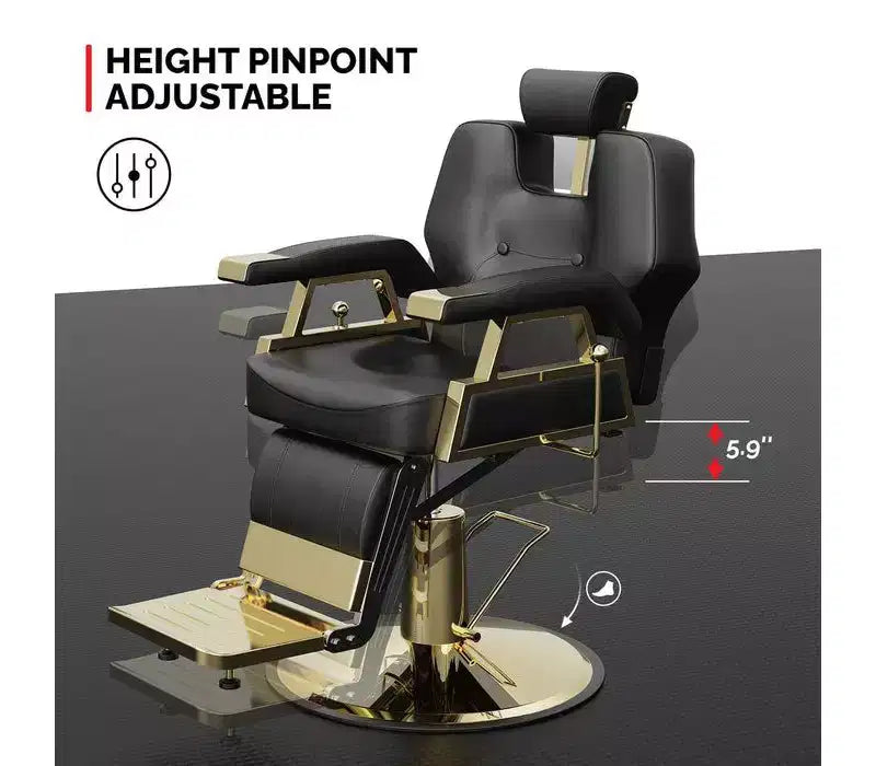 Fauteuil de barbier inclinable hydraulique robuste professionnel Karl Home
