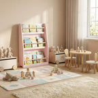 Étagère à livres FurnitureR pour enfants avec présentation frontale, étagère de rangement à 3 niveaux pour tout-petits, bibliothèque organisateur en bois pour chambre à coucher, salle de jeux