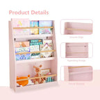 Étagère à livres FurnitureR pour enfants avec présentation frontale, étagère de rangement à 3 niveaux pour tout-petits, bibliothèque organisateur en bois pour chambre à coucher, salle de jeux