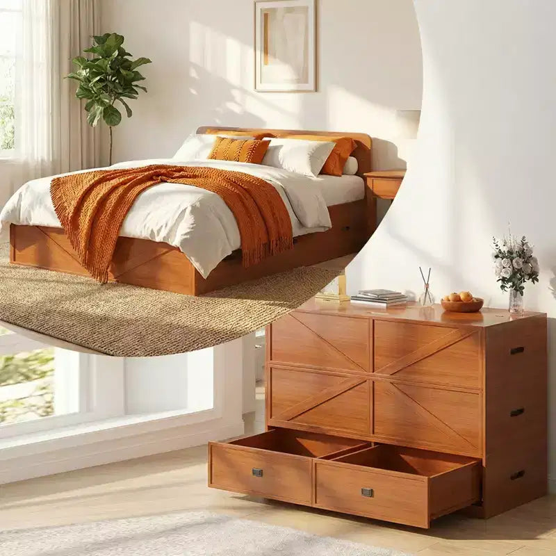 Mjkone Murphy Bed with Sofa Set  Converts to Guest Bed, 1100LBS Capacity & Storage Drawers