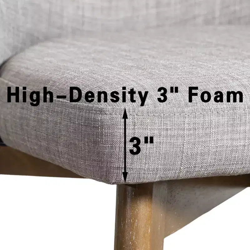 Chaise de salle à manger blanche en bois massif tapissée, H 32,7 po
